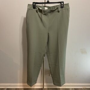 LOFT High Rise Tapered Straight Leg Olive Pants Size XL NWT